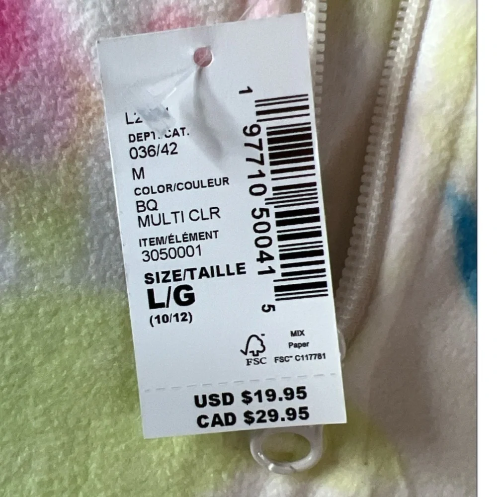 NWT Children’s Place Girls Tie-Dye‎ Fleece Half-Zip Pullover Size 10/12